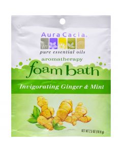 Aura Cacia Foam Bath Invigorating Ginger and Mint - 2.5 oz - Case of 6