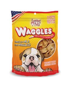 Loving Pets Products Waggles Chicken Skins Treats 6.5oz-