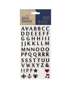 docrafts Papermania Bare Basics Alphabet Rub-Ons-Black