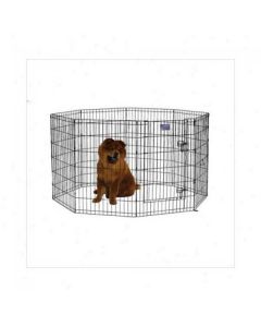 Midwest Black E-Coat Pet Exercise Pen with Walk-Thru Door 8 Panels Black 24" x 48"