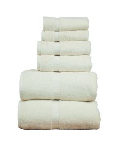 Bare Cotton Luxury Hotel & Spa Towel 100% Genuine Turkish Cotton 6 Piece Towel Set -Beige- Dobby Border