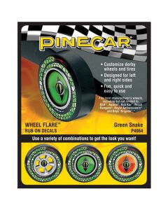 Woodland Scenics Pine Car Derby Wheel Flare(TM) Rub-On Decals-Green - Pine Car Derby Wheel Flare(TM) Rub-On Decals-Green