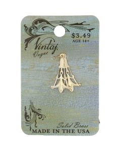 Vintaj Metal Accents-Fleur Filigree 25.4mmX12.7mm 2/Pkg