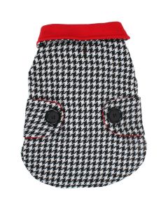 Bh Pet Gear Tweed Pea Coat Medium 15"-16.5"-Houndstooth