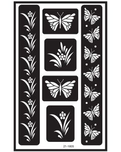 Armour Products Over 'N' Over Reusable Stencils 5"X8"-Butterfly