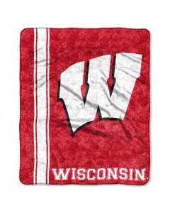 The Northwest Company Wisconsin College "Jersey" 50x60 Sherpa Throw