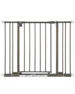 North States Easy-Close Wall Mounted Steel Pet Gate Gray 28" - 38.5" x 29"
