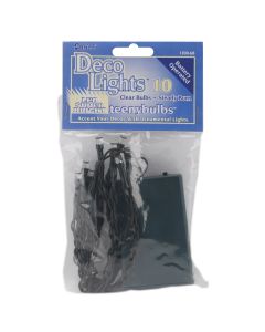 Darice Deco Lights LED 10 Count 8'-Clear Bulbs W/Green Wire