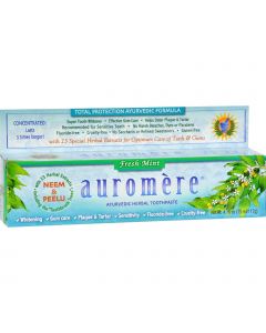 Auromere Toothpaste - Ayurvedic Herbal - Fresh Mint - 4.16 oz - Case of 12