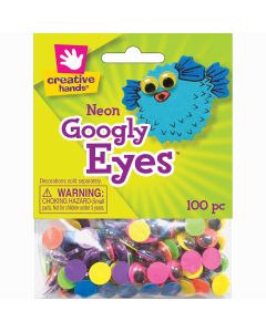 Fibre Craft Googly Eyes 10mm 100/Pkg-Neon