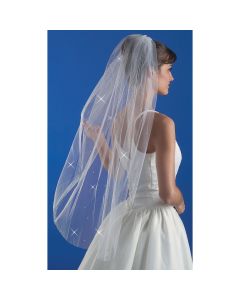 Wilton Bridal Veil W/Rhinestones 38"-Blunt Edge