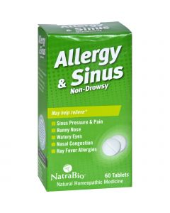 NatraBio Allergy and Sinus Non-Drowsy - 60 Tablets
