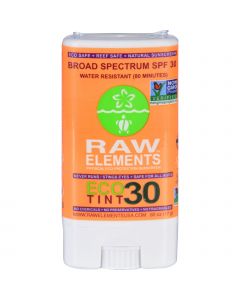 Raw Elements Sunscreen - Eco Tint - Stick - 30 Plus - .60 oz