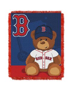 The Northwest Company Red Sox  Baby 36x46 Triple Woven Jacquard Throw - Field Bear Series