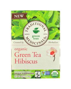 Traditional Medicinals Tea - Organic - Green Tea - Hibiscs - 16 ct - 1 Case