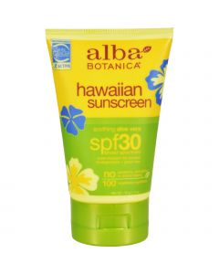 Alba Botanica Hawaiian Aloe Vera Natural Sunblock SPF 30 - 4 fl oz