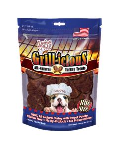 Loving Pets Products Grill-Icious Bite Size Turkey Treats 8oz-