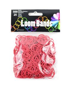 Midwest Design Loom Bands 500/Pkg W/25 Clasps-Burgundy