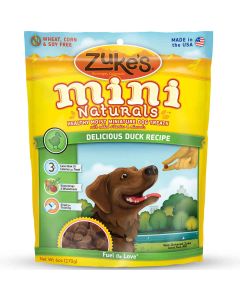 Zuke's Mini Naturals Moist Miniature Treat for Dogs Delicious Duck 6 oz.