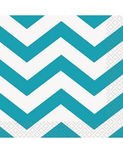 Unique Industries Beverage Napkins 5"X5" 16/Pkg-Caribbean Teal Chevron