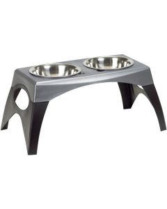 Bergan Pet Elevated Feeder Large Black / Gray 24" x 13" x 11.10"