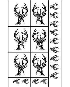 Armour Products Rub 'N' Etch Designer Stencil 5"X8"-Deer Heads