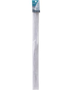 Panacea Cloth Covered Stem Wire 24 Gauge 18" 20/Pkg-White