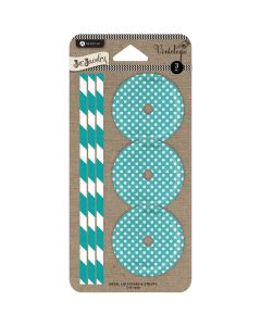 Hampton Art Lids & Straws 3/Pkg-Blue Dot