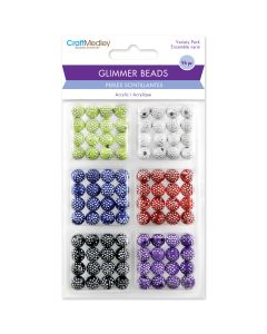 Multicraft Imports Glimmer Acrylic Disco Ball Bead Variety Pack 96/Pkg-Mirror Dot
