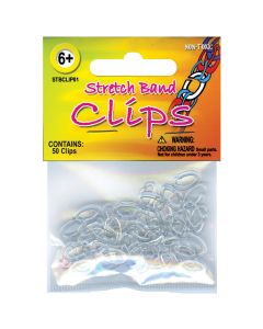 Pepperell Stretch Band Bracelet Clips 50/Pkg-Clear