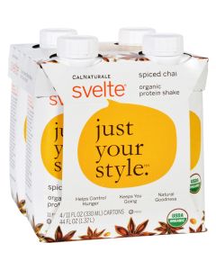 Svelte Protein Shake - Organic - Spiced Chai - 11 fl oz - Case of 24