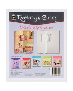 Hot Off The Press Die-Cut Cards W/Envelopes 5/Pkg-Rectangle Swing