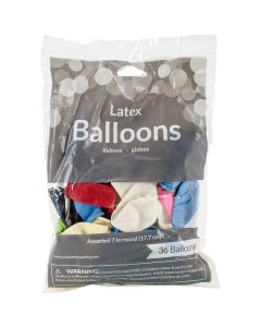 Creative Converting Balloons Round 7" 36/Pkg-Assorted Colors
