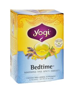 Yogi Bedtime Herbal Tea Caffeine Free Chamomile - 16 Tea Bags - Case of 6