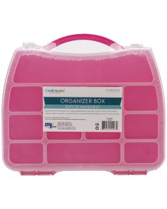Multicraft Imports Organizer Box W/Snap Lid 12 Compartments-9.75"X7.25"X1.625" Assorted Colors
