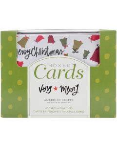 American Crafts A2 Cards W/Envelopes (4.375"X5.75") 40/Box-Very Merry - American Crafts A2 Cards W/Envelopes (4.375"X5.75") 40/Box-Very Merry