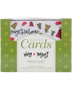 American Crafts A2 Cards W/Envelopes (4.375"X5.75") 40/Box-Very Merry - American Crafts A2 Cards W/Envelopes (4.375"X5.75") 40/Box-Very Merry