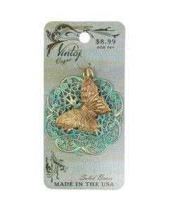 Vintaj Metal Accents-Butterfly Filigree 34.9mm To 47.6mm 2/Pk