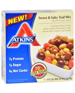 Atkins Trail Mix - Sweet and Salty - 1.34 oz - 5 Count - Case of 4