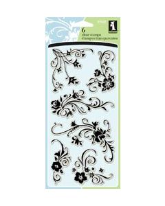 Inkadinkado Clear Stamps 4"X8"-Floral Flourishes