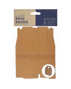 docrafts Papermania Bare Basics Flat Kraft Boxes 4/Pkg-11.5"X7"X5" Assembled