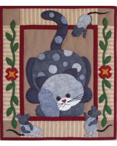 Rachel's Of Greenfield Spotty Cat Wall Quilt Kit-15"X13"
