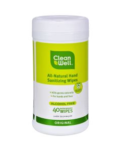 CleanWell All-Natural Hand Sanitizing Wipes Original - 40 Wipes