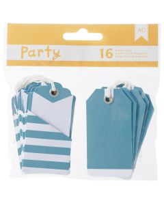American Crafts DIY Party Pocket Tags 16/Pkg-Blue & White