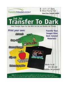 Transfer Magic Ink Jet Transfer Paper 8.5"X11" 3/Pkg-For Dark Fabrics