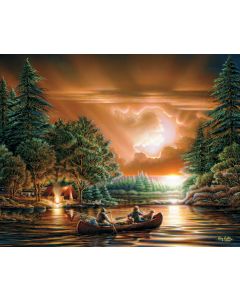 White Mountain Puzzles Jigsaw Puzzle Terry Redlin 1000 Pieces 24"X30"-Evening Rendezvous