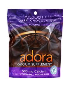 Adora Calcium Supplement Disk - Organic - Dark Chocolate - 30 ct - 1 Case