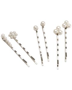 Darice Bobby Pins 6/Pkg-Pearl & Silver