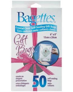 Cousin Bagettes Self-Sealing Gift Bags 50/Pkg-6"X8"  Clear