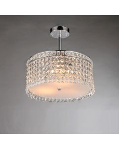 Warehouse of Tiffany Garcia Chrome and Crystal Round 4-light Chandelier